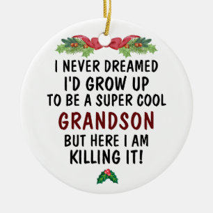 Ornamento De Cerâmica Avô Super Legal Matando-o e Foto Personalizada