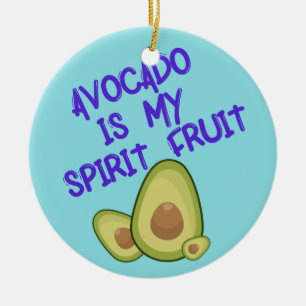 Ornamento De Cerâmica Avocado é minha Fruta do Espírito com a Tipograf