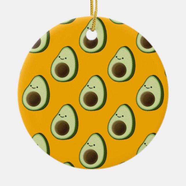Ornamento De Cerâmica Avocado Pattern (Frente)