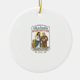 Ornamento De Cerâmica Avós de Jesus Cuidando Humor Camisa Fé B