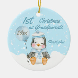 Ornamento De Cerâmica Avós Pinguinhos Pinguins de Natal Bonitos