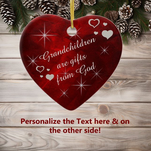 Ornamento De Cerâmica Avós, Star Heart Keepsait (Criador carregado)