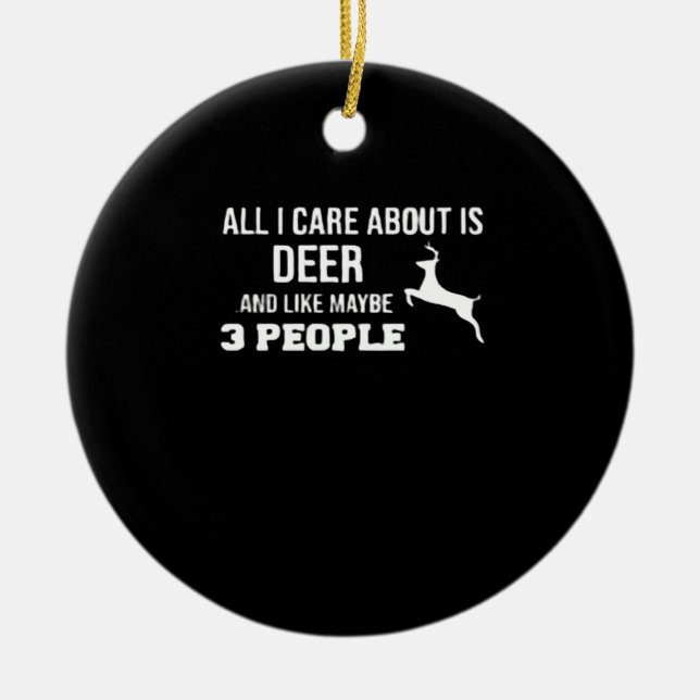 Ornamento De Cerâmica Awesome Deer Lover Minimal Retro Style Ornament (Frente)