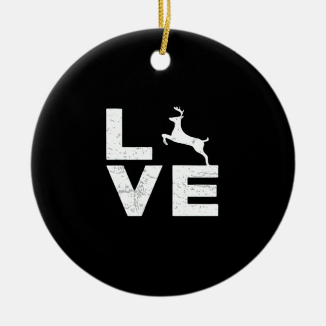 Ornamento De Cerâmica Awesome Deer Lover Trendy Aesthetic DesignOrnament (Frente)