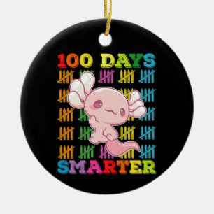 Ornamento De Cerâmica Axolote 100 Dias Mais Inteligente 100º Dia de Esco