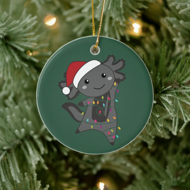 Ornamento De Cerâmica Axolotl Felry Natal Animais de inverno Axolotls Ba (Árvore)