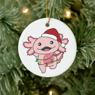 Ornamento De Cerâmica Axolotl Natal Animais de inverno Axolotls Cerâmica
