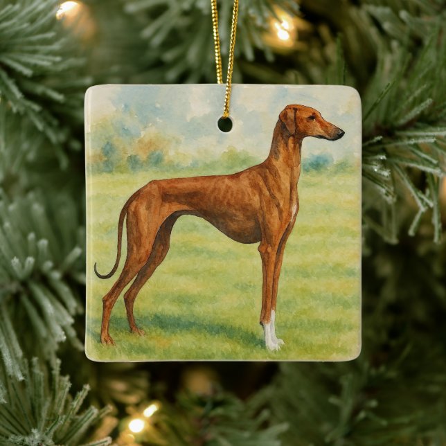 Ornamento De Cerâmica Azawakh (Árvore)