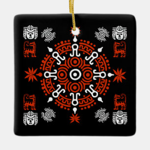 Ornamento De Cerâmica Aztec Art Home Decor Mexicano