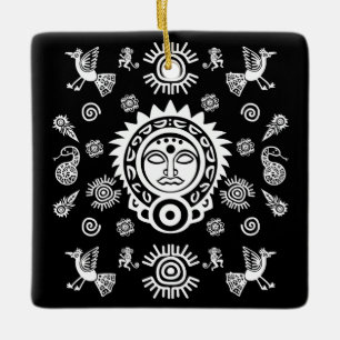 Ornamento De Cerâmica Aztec Art Home Decor Mexicano