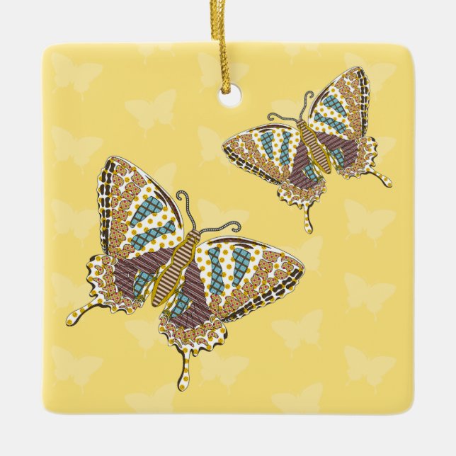 Ornamento De Cerâmica Aztec Swallowtail Ornament (Frente)