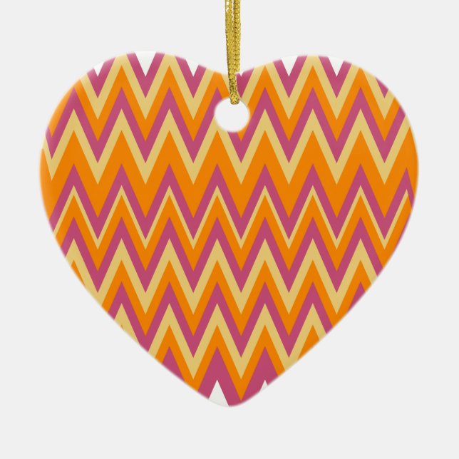 Ornamento De Cerâmica Aztec Tribal ZigZag (Frente)