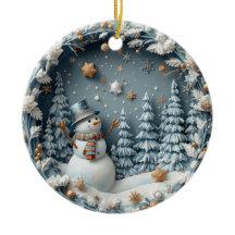Azul 3D Natal Cute Feliz Coruja