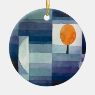 Ornamento De Cerâmica Azul Abstrato Outono Paul Klee Aquarela