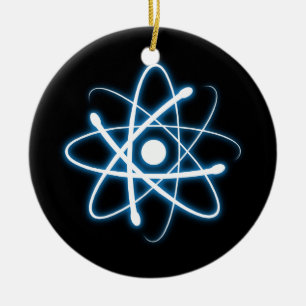 Ornamento De Cerâmica Azul Atom   Geek
