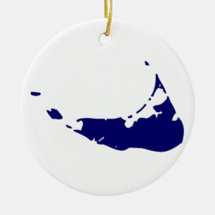 Ornamento De Cerâmica Azul da ilha de Nantucket