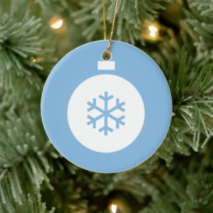 Ornamento de Cerâmica Azul de Bola de Natal