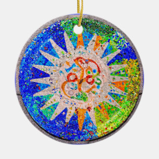 Ornamento De Cerâmica Azul do detalhe de Gaudi