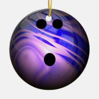Ornamento De Cerâmica Azul e bola de boliche roxa do redemoinho