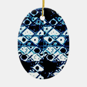 Ornamento De Cerâmica Azul e Branco