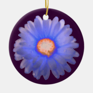 Ornamento De Cerâmica Azul e Vermelho Marigold Personalizado Pendente