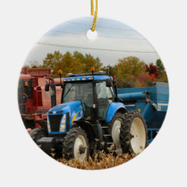 Ornamento De Cerâmica Azul Grande