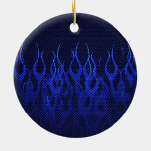 Ornamento De Cerâmica Azul que compete chamas no impressão da fibra do