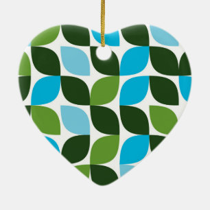 Ornamento De Cerâmica Azul, verde, legal, moda, abstrato da natureza mod
