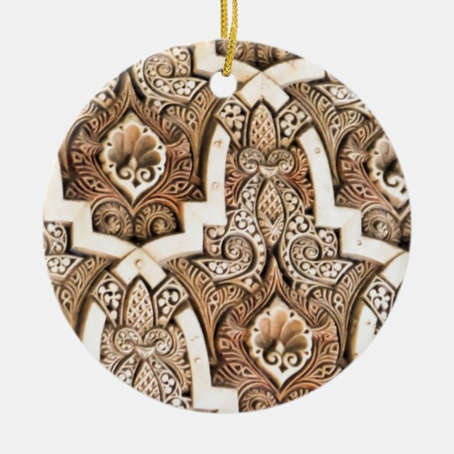 Ornamento De Cerâmica Azulejo #7 da parede de Alhambra (Frente)