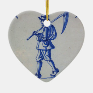 Ornamento De Cerâmica Azulejo Azul Delft - Carregando de força ou enferm