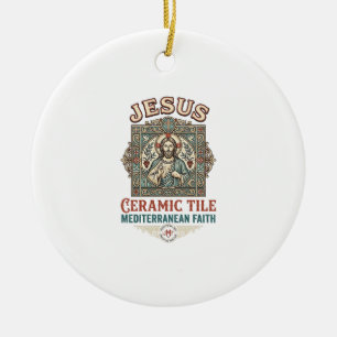 Ornamento De Cerâmica Azulejo Jesus Mediterrâneo Fé Jesus Cerâmica