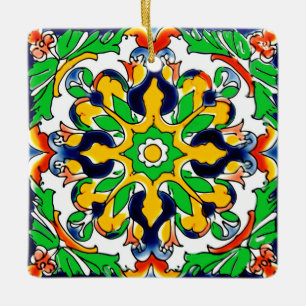 Ornamento De Cerâmica Azulejo mexicano Talavera Terracotta nº 4