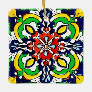 Ornamento De Cerâmica Azulejo mexicano Talavera Terracotta nº 7