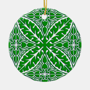 Ornamento De Cerâmica Azulejos marroquinos - esmerald verde e branco