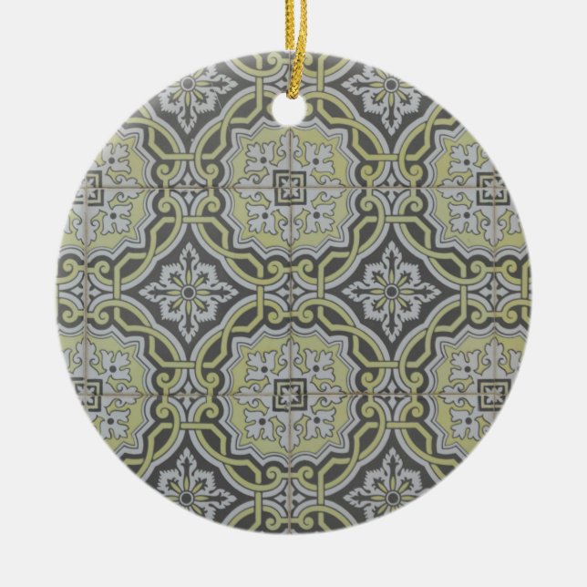 Ornamento De Cerâmica Azulejos Vintage (Frente)