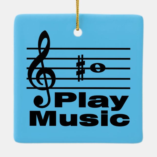 Ornamento De Cerâmica B Notação Musical Nítida (Verso)