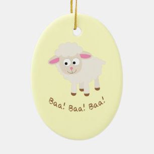 Ornamento De Cerâmica Baa! Baa! Baa! Lâmpada Pequena