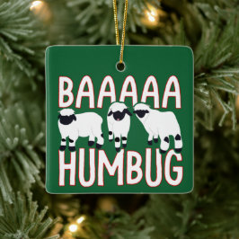 Ornamento De Cerâmica Baa Humbug Funny Valais Negogue Ovelha Natal