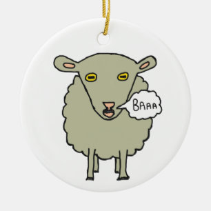 Ornamento De Cerâmica Baa Sheep