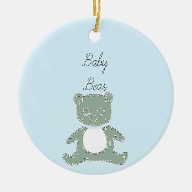 Ornamento De Cerâmica Baby Bear Boy (Frente)