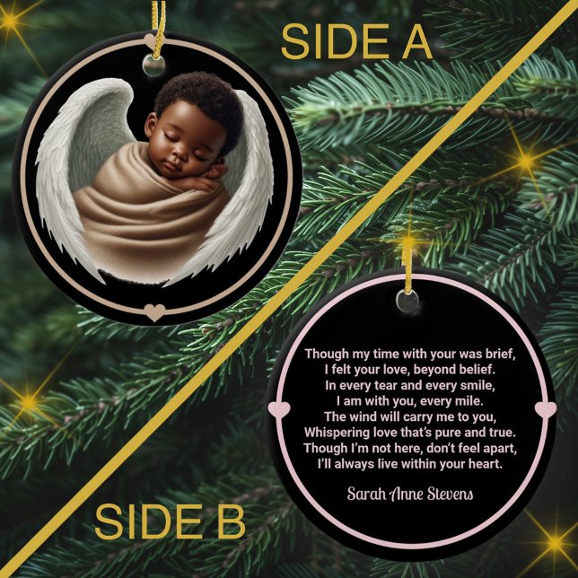 Ornamento De Cerâmica Baby Boy Angel Memorial Wind Chime (Criador carregado)