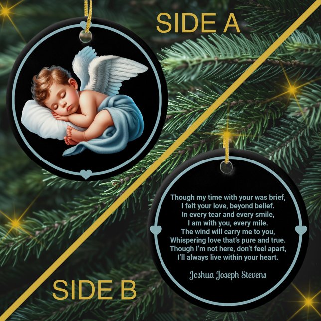 Ornamento De Cerâmica Baby Boy Angel Memorial Wind Chime (Criador carregado)