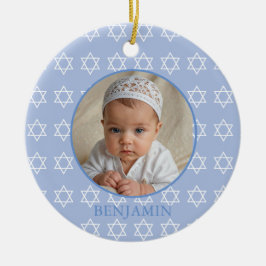 Ornamento De Cerâmica Baby Boy Hebrew Nomeando Cerimônia Judaica Foto