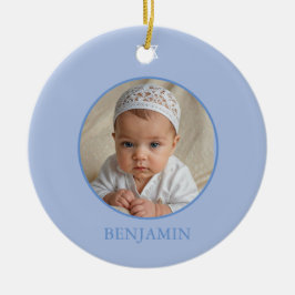 Ornamento De Cerâmica Baby Boy Hebrew Nomeando Cerimônia Judaica Foto