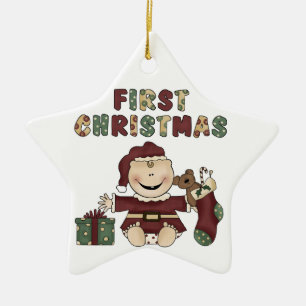 Ornamento De Cerâmica Baby Boy Primeiro Ornament de Natal