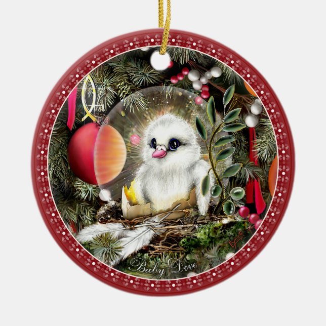 Ornamento De Cerâmica Baby Dove (Frente)