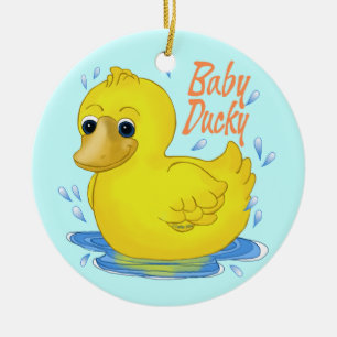 Ornamento De Cerâmica Baby Ducky