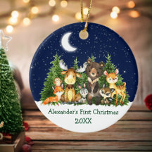Baby First Christmas Forest Animais Redondos