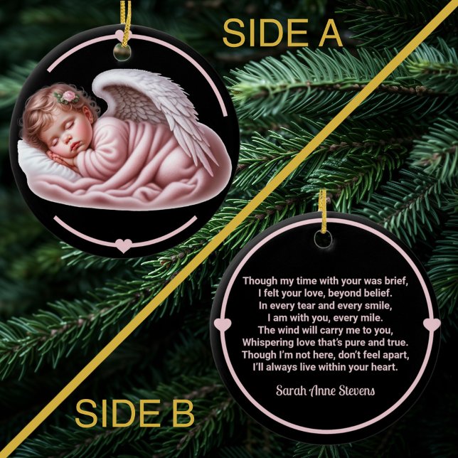 Ornamento De Cerâmica Baby Girl Angel Memorial (Criador carregado)