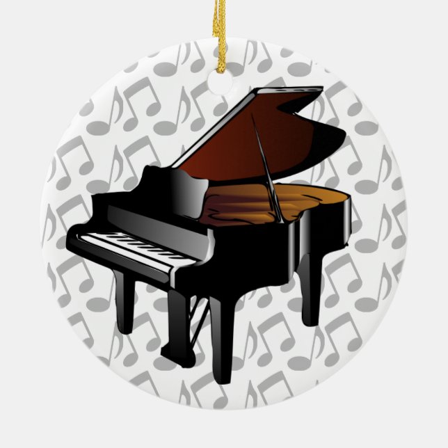 Ornamento De Cerâmica Baby Grand Piano Ornament (Traseira)